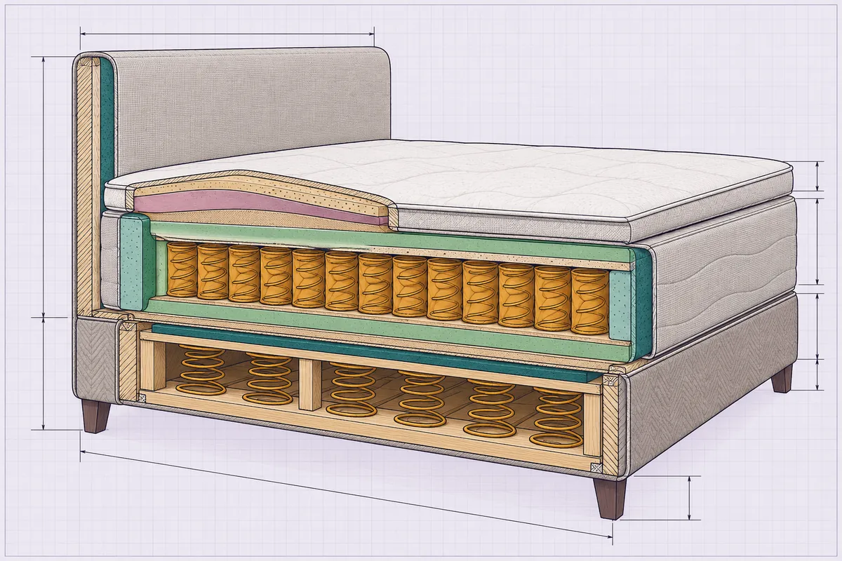 Boxspring: Unterbox, Obermatratze und Topper verstehen
