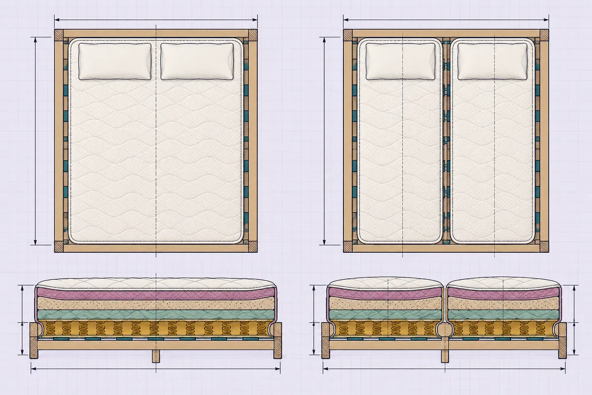 Matratze 140 x 200 und andere Größen: eine oder zwei?